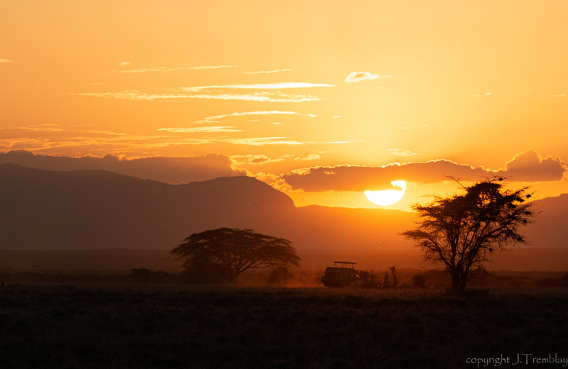 Sunset, Safari Vehicle , Kenya, Africa, Canon