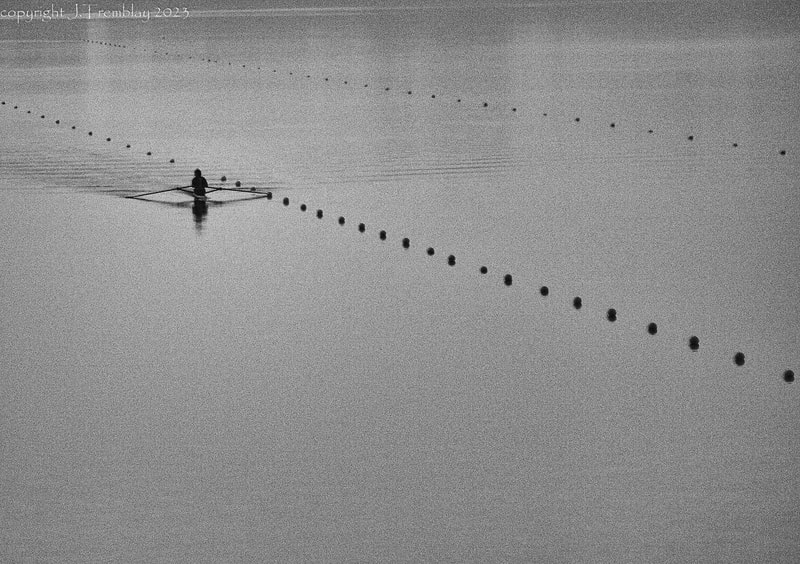 Rower, Black and White, Canon